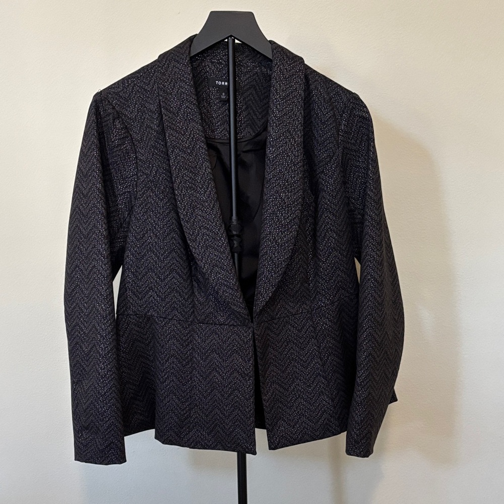 Black Herringbone Blazer